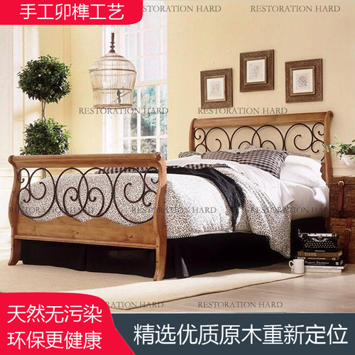 白蜡木双人床北美主卧家具