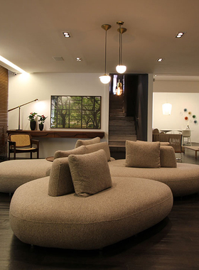 德加Pedras沙发设计师款意式极简无靠背无扶手小户型客厅布艺沙发