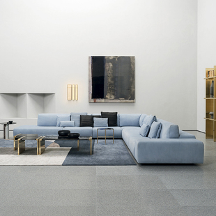 DEGAS意式极简风BAXTER MONSIEUR MODULAR真皮沙发设计师转角高端