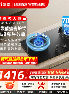 华帝燃气灶i10309煤气灶家用双灶台天然气液化气以旧换新补贴官方