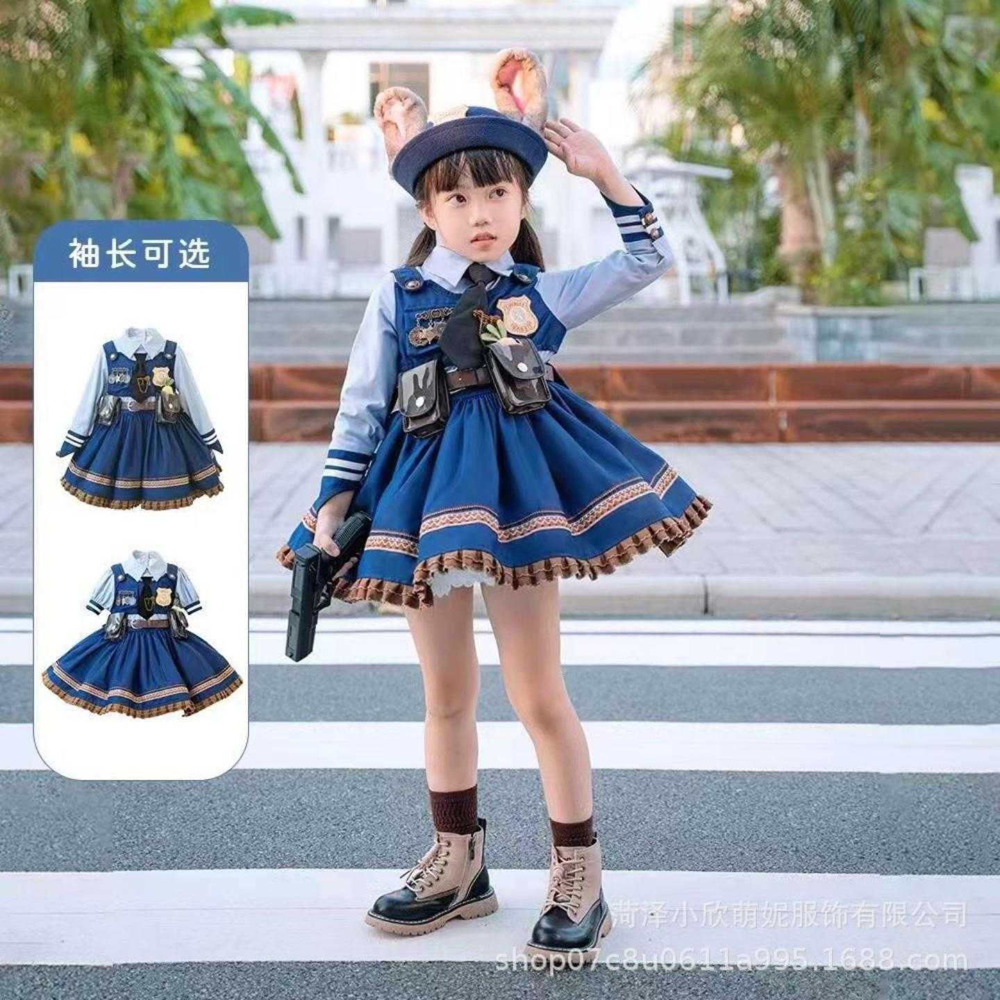 万圣节朱迪兔子警官cosplay儿童