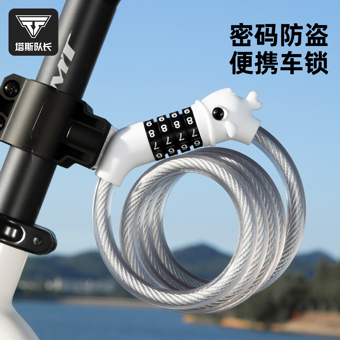 塔斯队长防盗便携车锁锁链锁匙