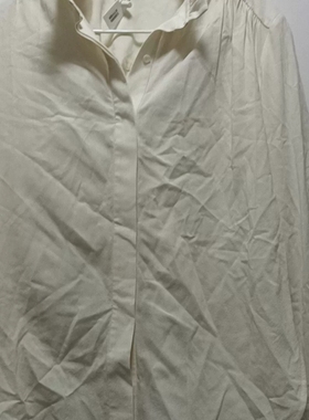 edition荷叶边领口珠串袖乳白色羊毛衬衫xs码 议价