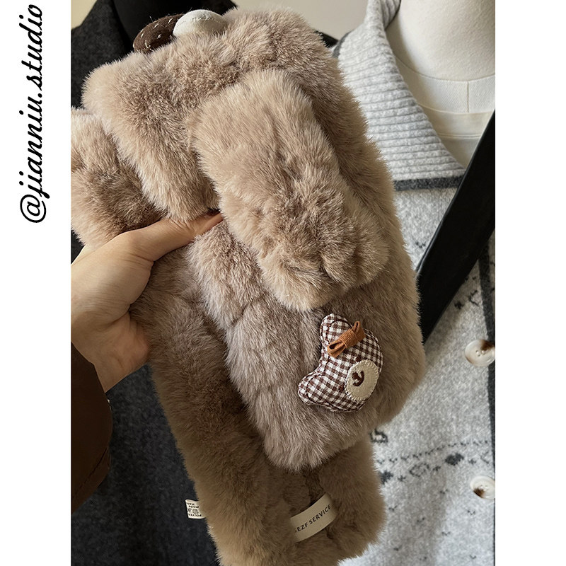 日系可爱卡通小熊毛绒交叉围脖女冬季新款甜美百搭加厚保暖小围巾,服饰配件/皮带/帽子/围巾,围巾/丝巾/披肩,淘宝优惠券,粉丝福利购,淘宝优惠卷