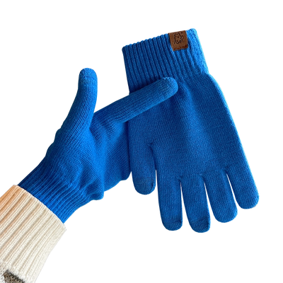 秋冬季可触屏毛线手套