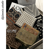 日系复古黑白波点桑蚕丝真丝小方巾女春夏新款 轻薄百搭包头巾丝巾