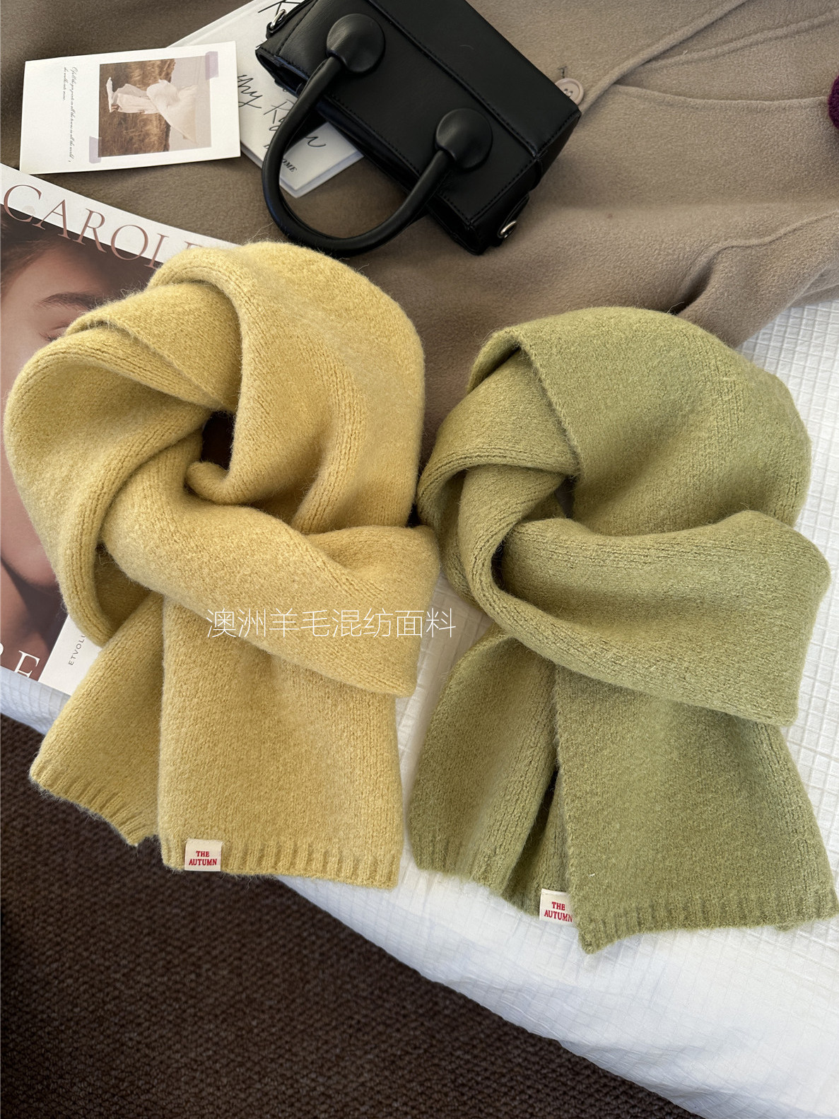 含羊毛针织围巾韩版ins女秋冬季加厚保暖毛线围脖学生纯色百搭款,服饰配件/皮带/帽子/围巾,围巾/丝巾/披肩,淘宝优惠券,粉丝福利购,淘宝优惠卷