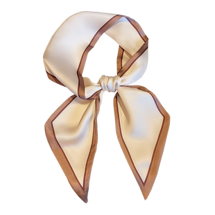 韩国腰果花拼色头巾chic发带复古领巾空姐女装饰文艺小丝巾围巾