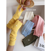 露指手臂堆堆袖 日系多巴胺穿搭纯色针织袖 套女秋冬保暖护胳膊长款