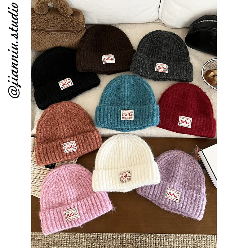 多巴胺字母贴布针织帽女秋冬韩版时尚百搭冷帽保暖显脸小毛线帽子,服饰配件/皮带/帽子/围巾,帽子,淘宝优惠券,粉丝福利购,淘宝优惠卷