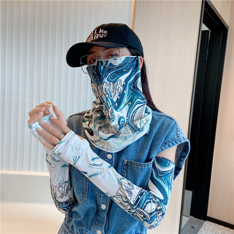 防晒面罩冰丝袖套面纱薄款遮脸