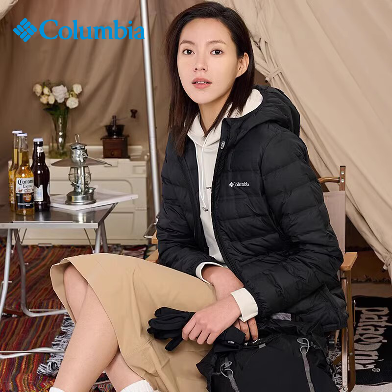 哥伦比亚热能保暖连帽羽绒服女
