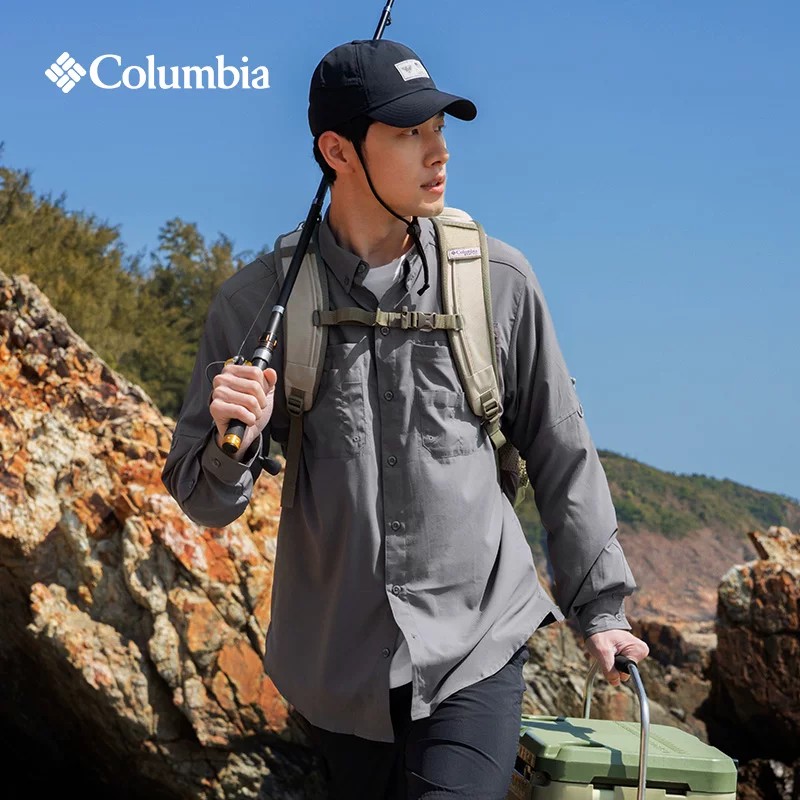 Columbia哥伦比亚户外24春夏男钓鱼系列速干轻薄款长袖衬衫FJ7253