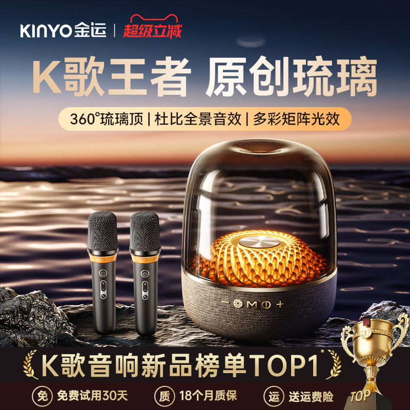 金运话筒音响一体麦克风家用K歌家庭ktv音响箱套装唱歌无线卡拉ok