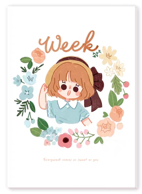 4件包邮】发条丸 week life 穿搭服饰 手帐贴纸 日系韩系贴画