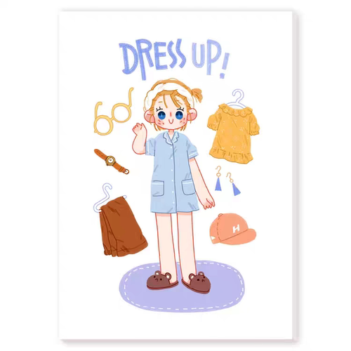 4件包邮】发条丸 DressUp人物穿搭服饰 手帐贴纸 日系韩系 和纸