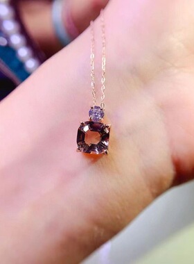 新款天然茶晶吊坠925银镶嵌女时尚轻奢饰品送女友新年礼物