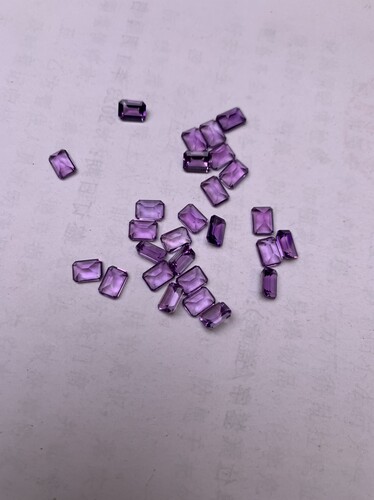 天然紫水晶裸石长方形4×6mm未镶嵌裸石适合镶嵌戒指吊坠耳钉