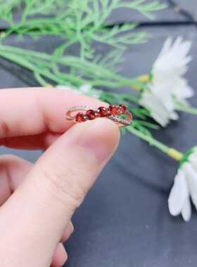 石榴石开口彩色戒指MM手饰轻奢