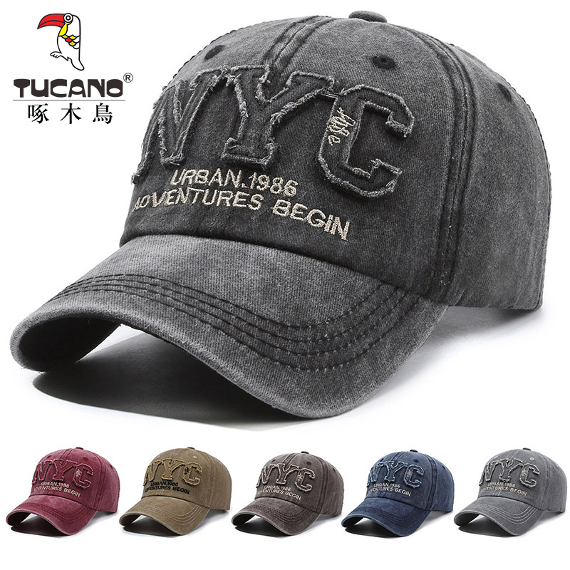啄木鸟水洗做旧户外棒球帽夏遮阳