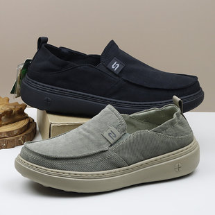新款 超轻厚底透气防滑一脚蹬帆布鞋 男鞋 休闲男单鞋 老北京时尚 秋季