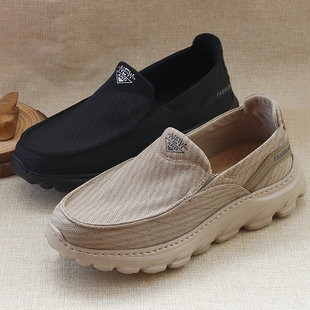 休闲爸爸鞋 老北京男士 透气舒适加肥 一脚蹬超轻厚底宽胖脚男鞋 春季