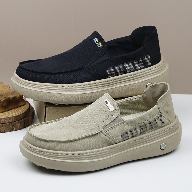 一脚蹬大码男鞋47厚底轻便懒人鞋