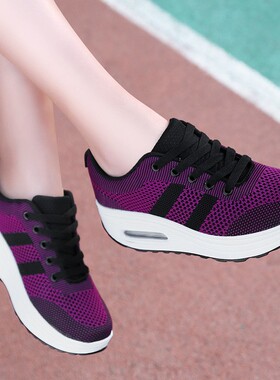 贵雅飞织女鞋专卖菲达加绒时尚缓震休闲鞋飞织网面运动鞋N55款