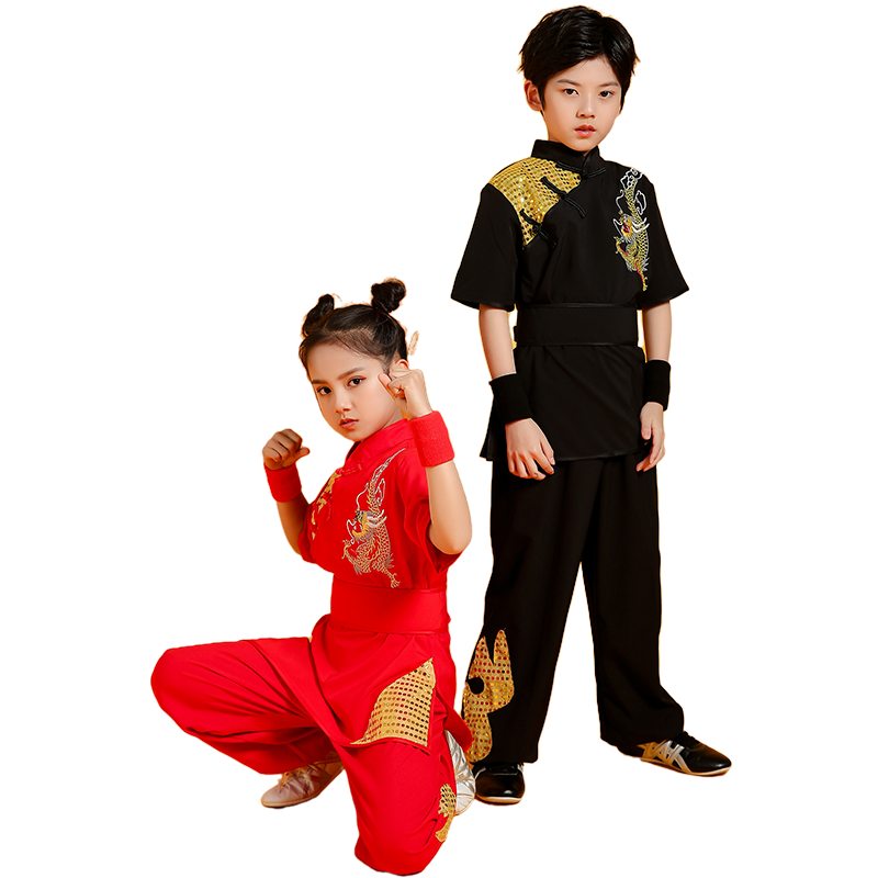 六一兒童武術(shù)服功夫男女童幼兒園少兒訓(xùn)練學(xué)生武術(shù)練功表演出服裝