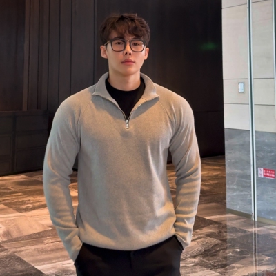BEESTRONG秋冬纯色半高领卫衣男