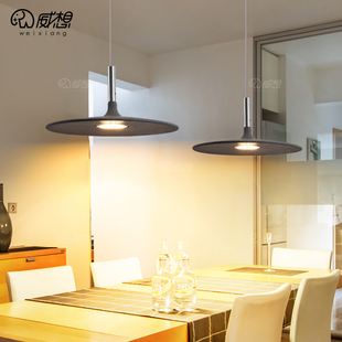 侘寂风微水泥吊灯餐厅吧台咖啡厅餐桌简约现代飞碟卧室床头灯具