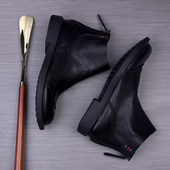 切尔西靴男复古休闲真皮一脚蹬百搭马丁靴韩版 爆 矮高帮 潮鞋 工装