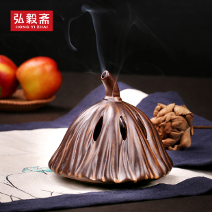 弘毅斋 悟禅檀香炉陶瓷家用茶道莲花室内香薰炉薰香炉环香炉供佛