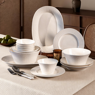 sisin诗心 釉下彩碗碟套装家用锦瑟和鸣餐具套装陶瓷碗盘组合送礼