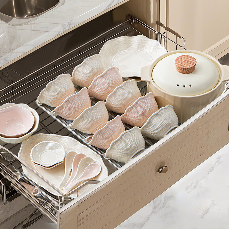 sisin诗心 布纹郁金香碗碟套装家用餐具套装陶瓷碗盘乔迁结婚送礼