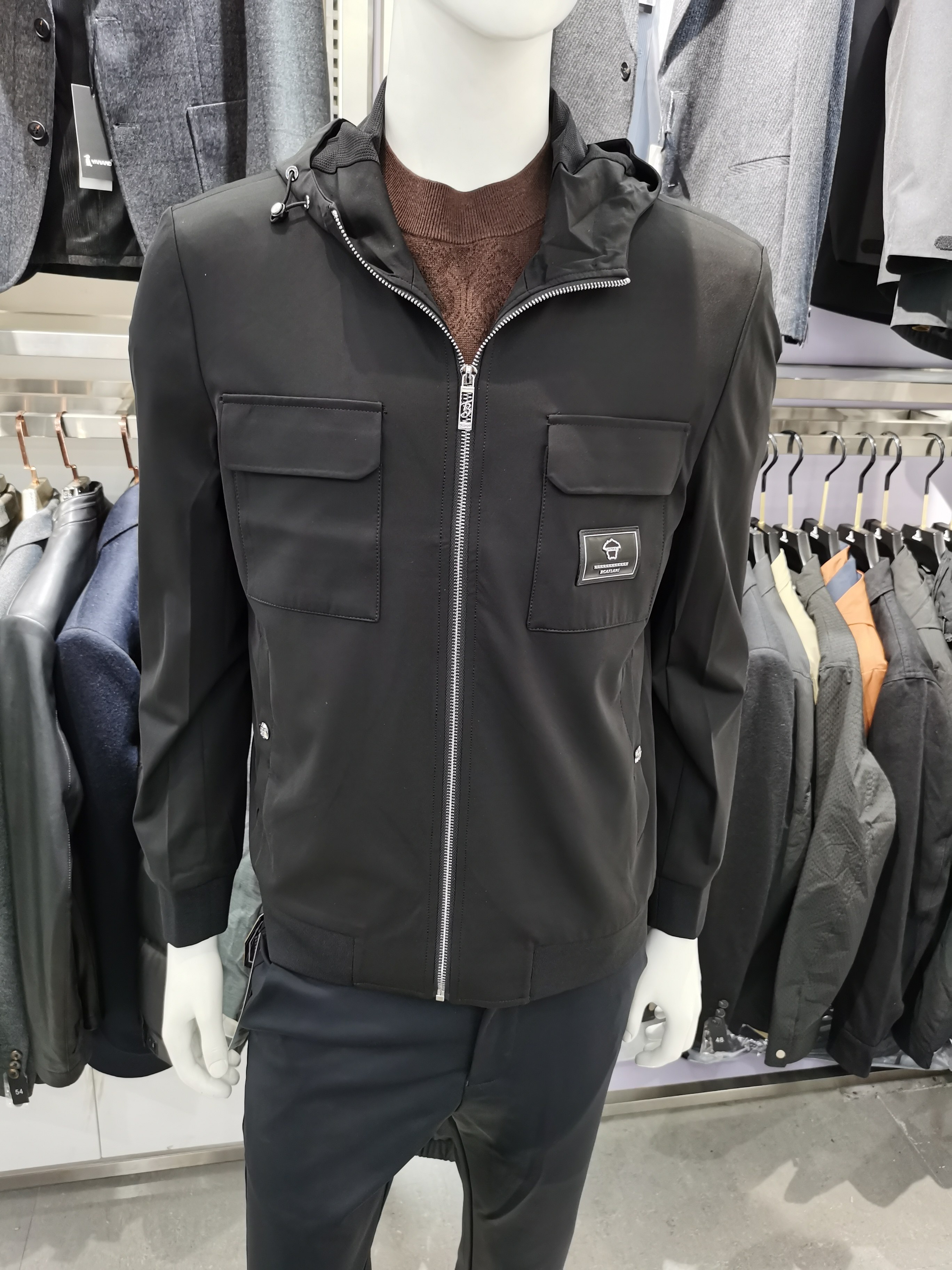 高端品牌可脱帽夹克男春秋季2026新款时尚潮流纯色休闲帅气外套男