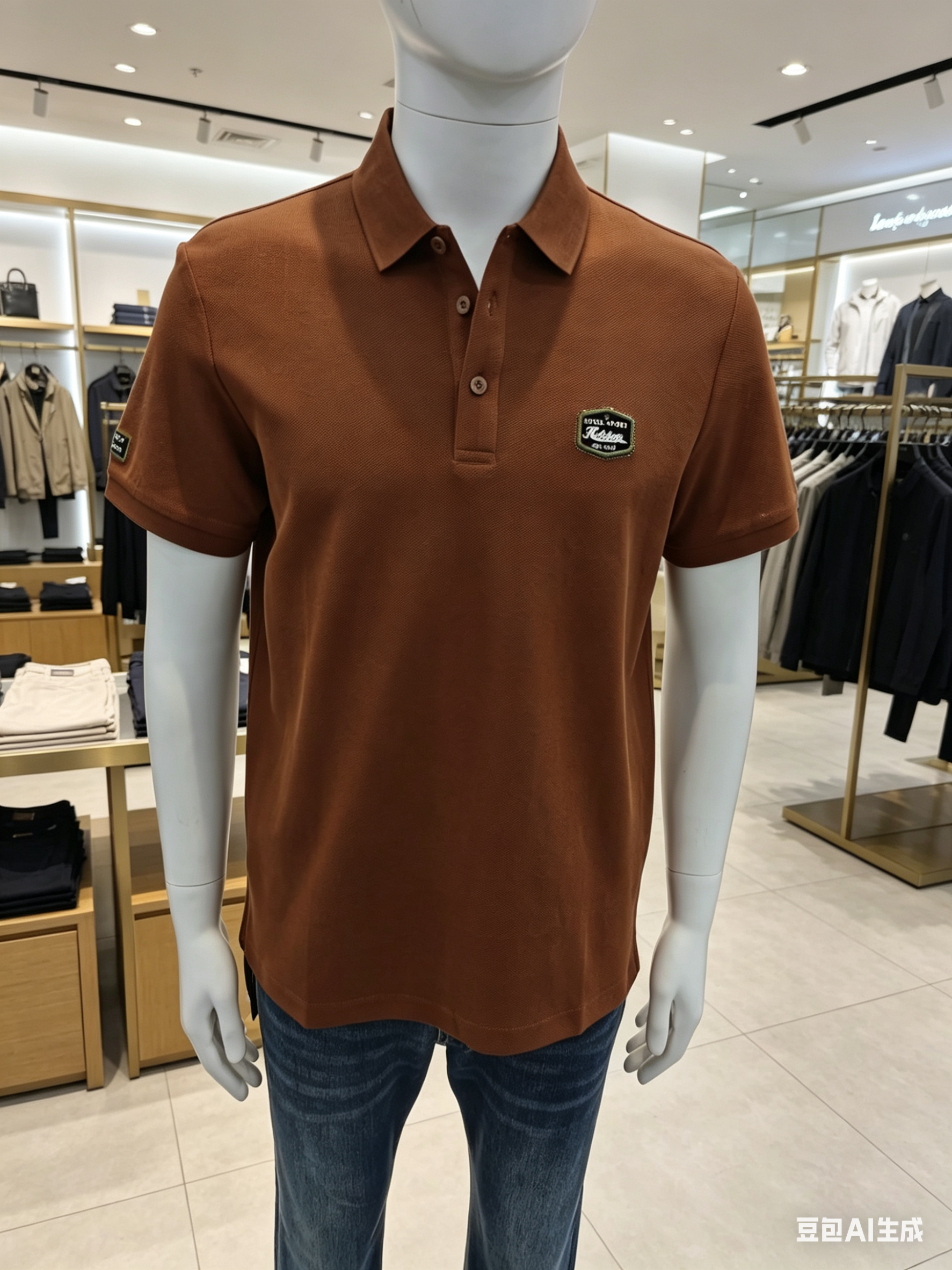 高端品牌2026夏季新款男士短袖棕色POLO衫休闲翻领T恤上衣男潮流
