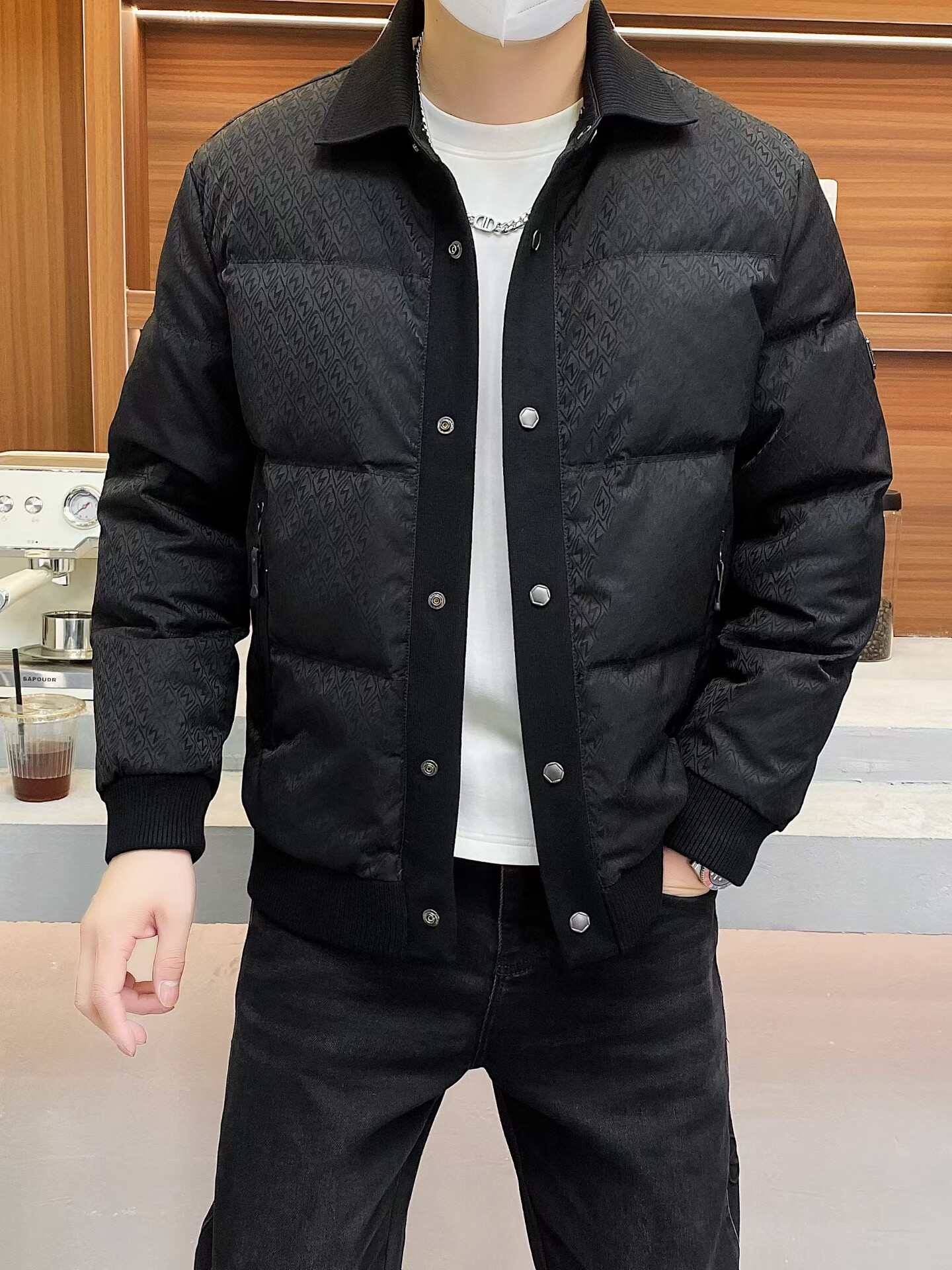 高端品牌2025冬季新款男士翻领时尚羽绒服百搭外套休闲羽绒服男