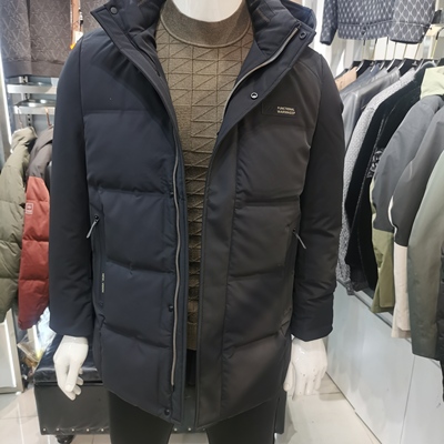 高端品牌羽绒服男2025冬季新款中长款款加厚保暖白鸭绒爸爸冬外套