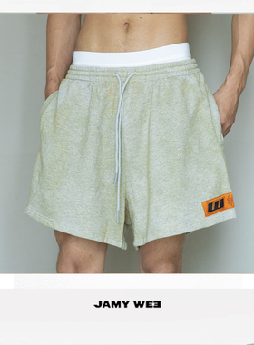 清仓特价 JAMY WEE原创情侣款简约宽松做旧灰色运动卫裤大短裤