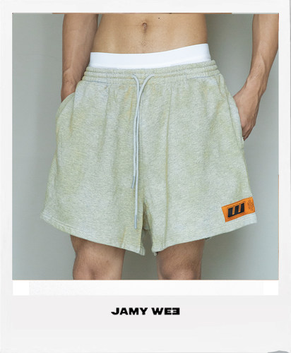 JAMYWEE宽松做旧卫裤大短裤