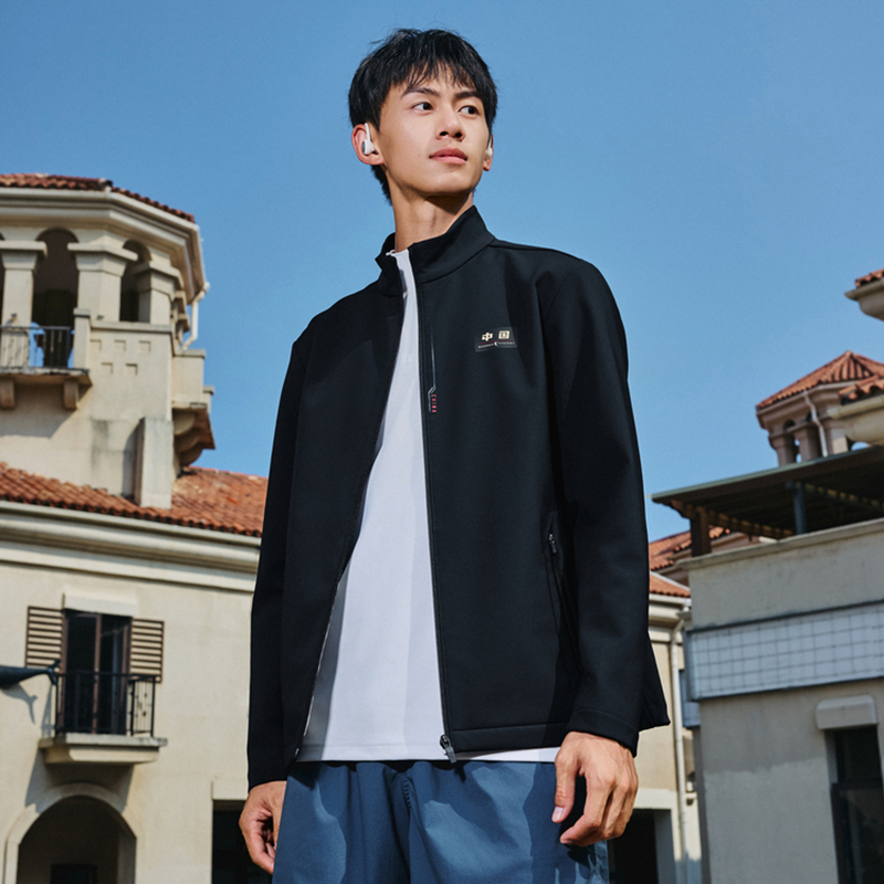 乔丹男运动休闲立领针织外套