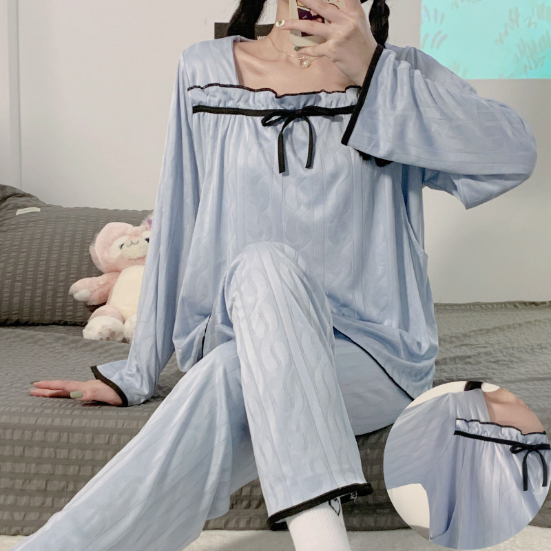 감금 의류 출산 잠옷 여성 봄 가을 순면 산후 여름 긴팔 간호 착용 얇은 투피스 슈트 살구색