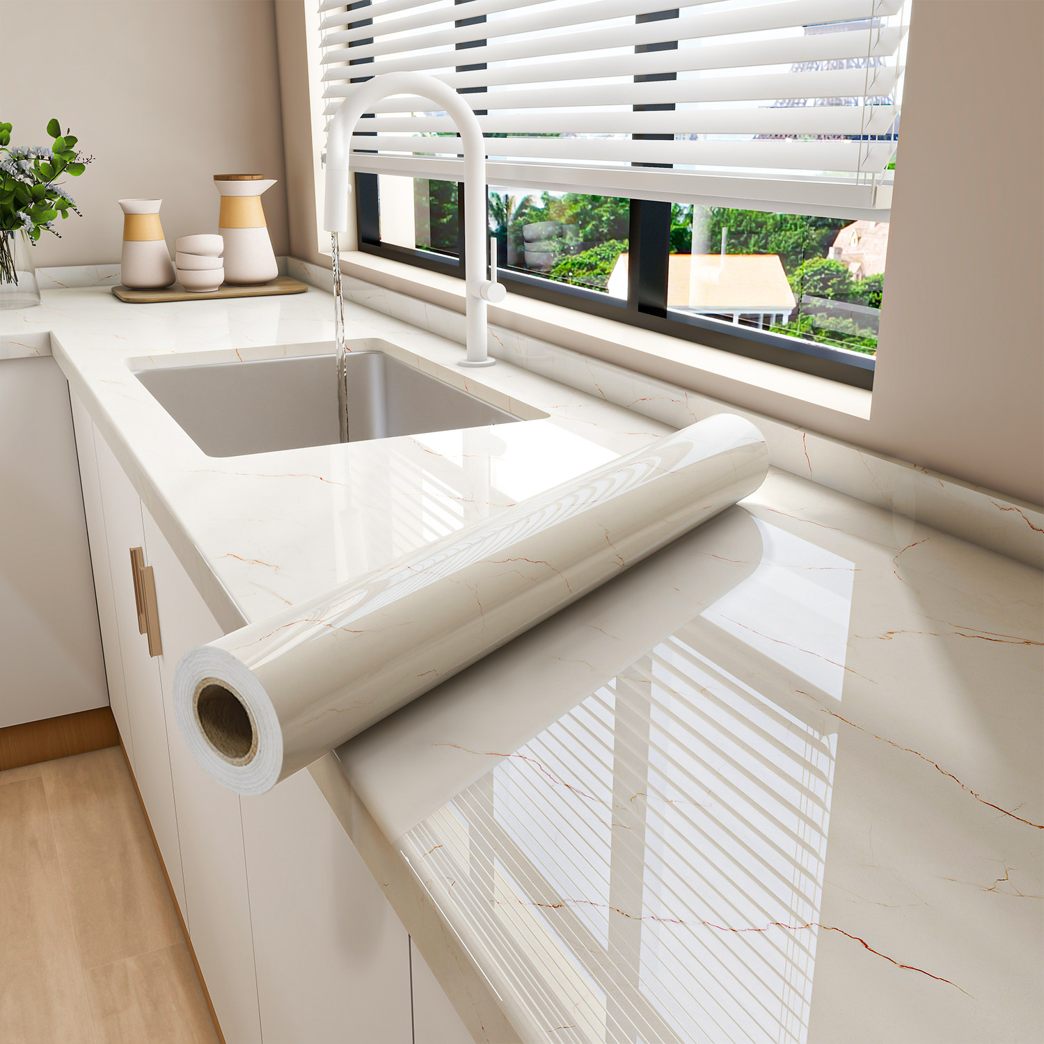 厨房灶台防油贴纸防火耐高温墙纸自粘橱柜台面翻新桌面大理石贴纸,家居饰品,软装墙贴,淘宝优惠券,粉丝福利购,淘宝优惠卷