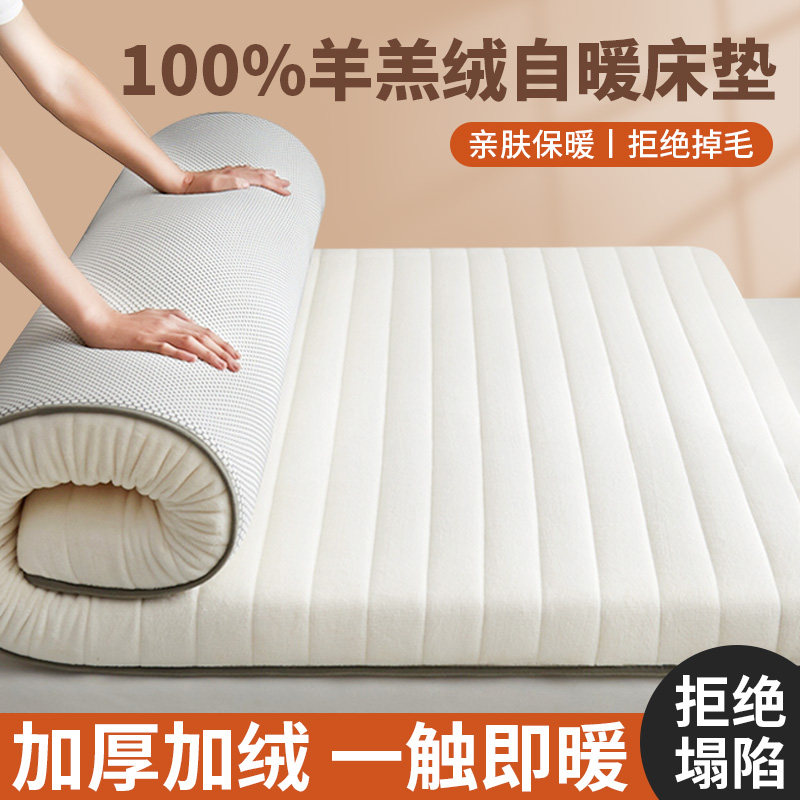 羊羔绒床垫软垫家用卧室冬季180x200加厚保暖床褥子租房专用垫被