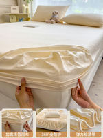 Washed cotton bed cover, single piece dirt-proof mattress cover, protective cover, bed cover, summer 2026 new style, non-pure cotton bed sheet, bed cover thumbnail 2