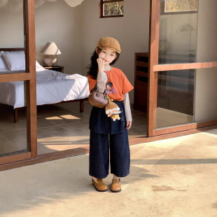 T恤波点打底衫 TOTObaby2026春季 卡通短袖 女童韩版 上衣两件套 新款