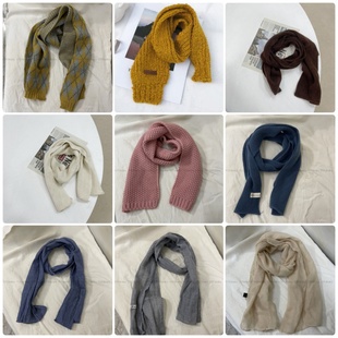 棉麻围巾 2个 男女童秋冬百搭围巾 清仓 毛绒围巾 包邮