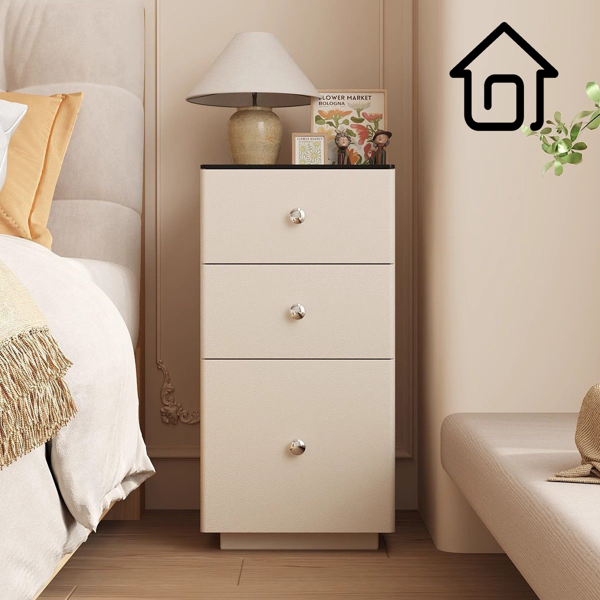 SAMEDREAM商业办公简约现代窄柜床头柜免安装高级感储物矮柜