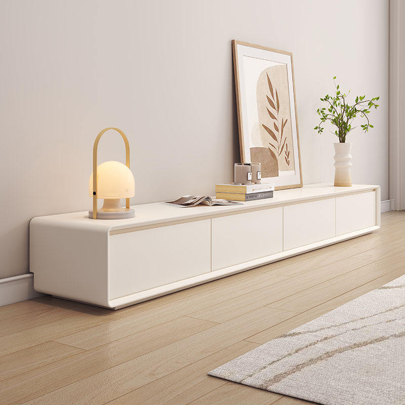 三梦奶油风电视柜实木落地小户型客厅家用收纳储物一体电视机柜